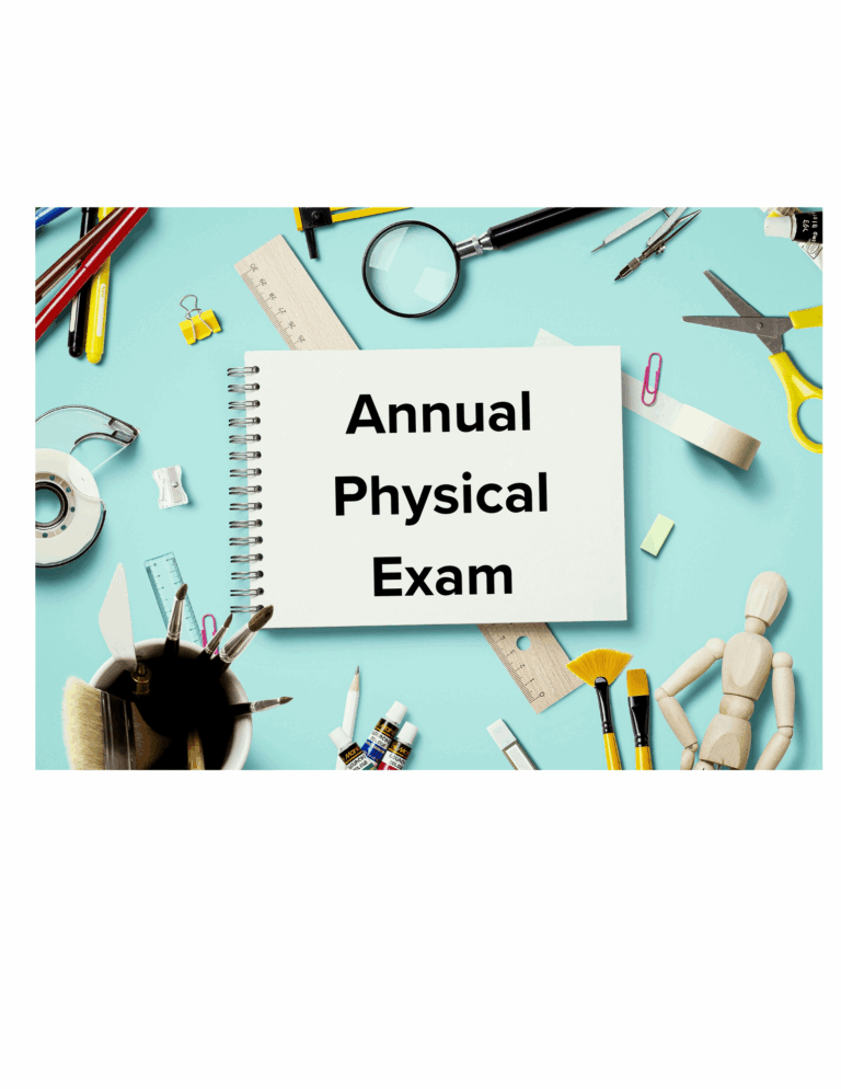 Back to School Binder that says Annual Physical Exam